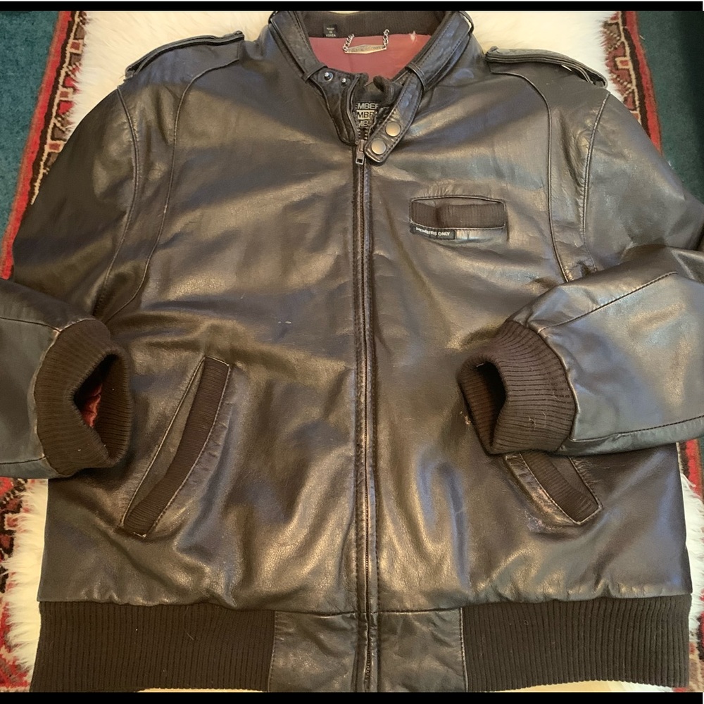 Vintage Leather Members Only Bomber Jacket!